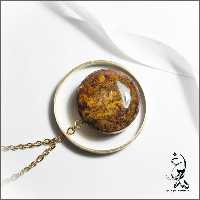 آویز گردنبند عقیق شجر پاییزی با رکاب برند ساغر