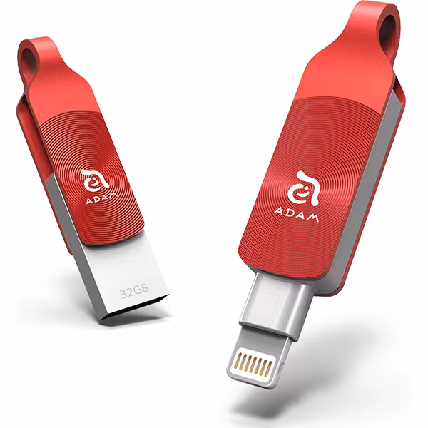 آدام المنتس فلش مموری لایتنینگ مدل iKlips DUO Plus ظرفیت 32 گیگابایت قرمز - Hiapple.ir