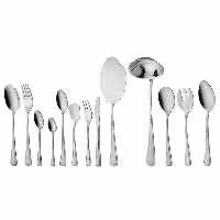 سرویس قاشق و چنگال 18 نفره ناب استیل طرح برلین استیل براق (116 پارچه)