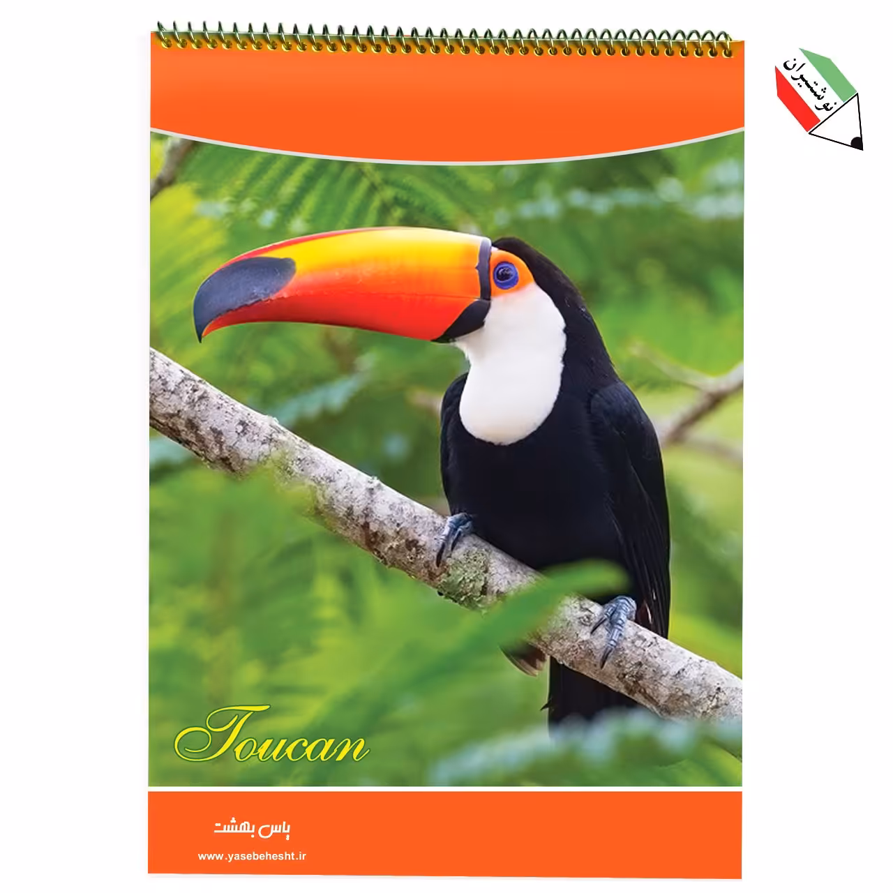 دفتر نقاشی فیلی رحلی فنری 30 برگ جلد مقوایی طرح توکان یاس بهشت 53915