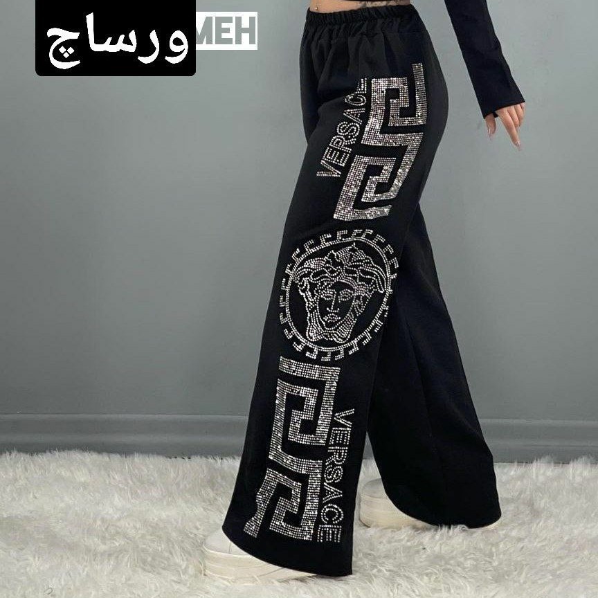 شلوار بگ نگینی
جنس ترگال با کیفیت
رنگ بندی مشکی 
سایزها یک و دو و سه 