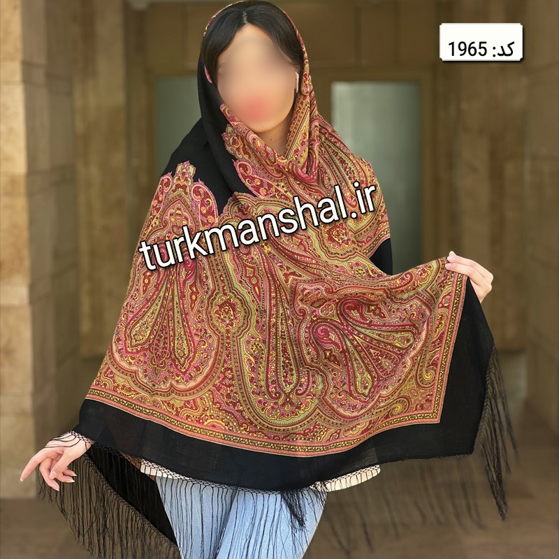 روسری ترکمن ابریشمی (ایتالیایی) کد 1965