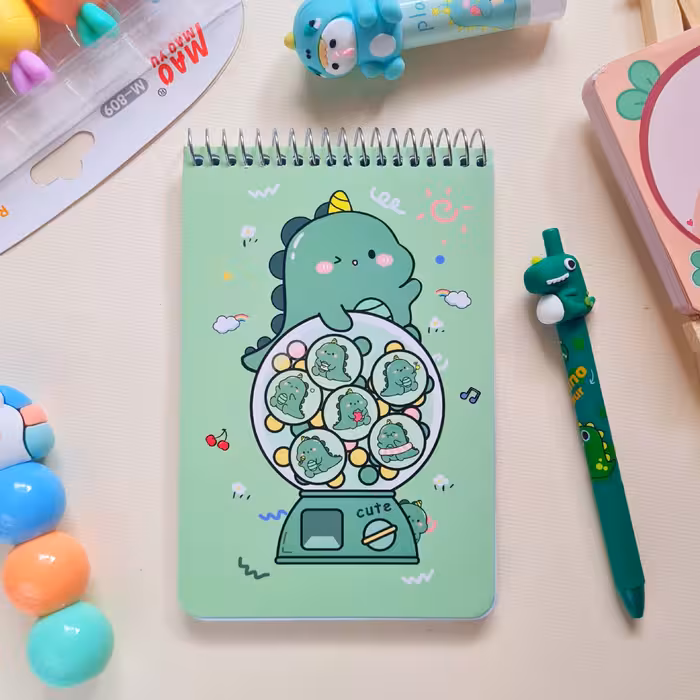 دفترچه یادداشت فانتزی سیمی طرح دایناسور از برند باکیفیت و ایرانی سویل