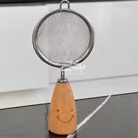 صافی چای دسته چوبی طرح لبخند