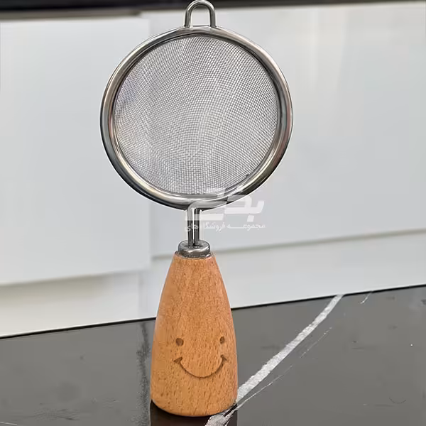 صافی چای دسته چوبی طرح لبخند