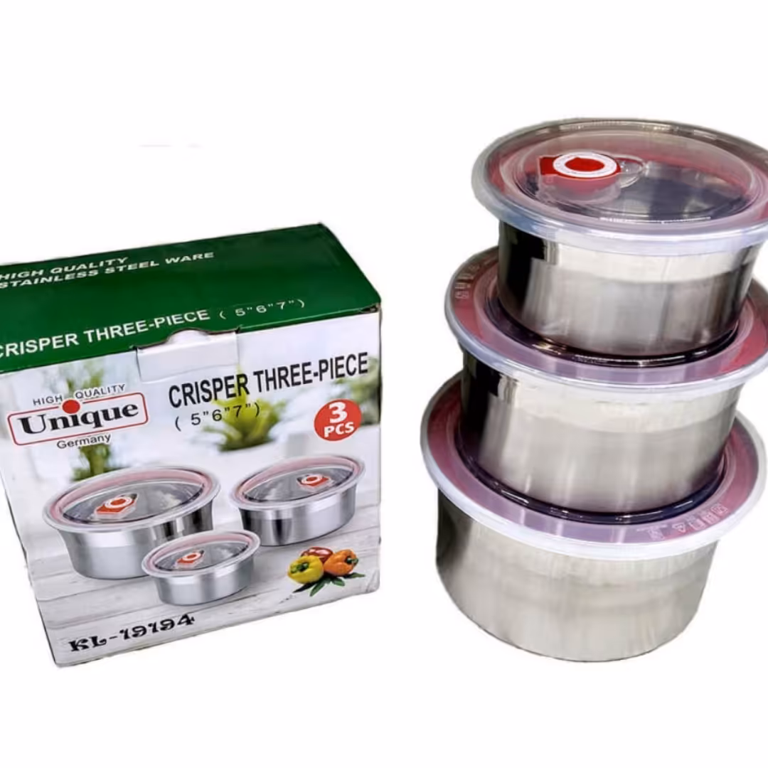 ظرف استیل نگهدارنده سه سایز  یونیک با درب های سیلیکونی سوپاپ دار