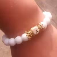 دستبند حروف سفارشی و اونیکس دست ساز نیل