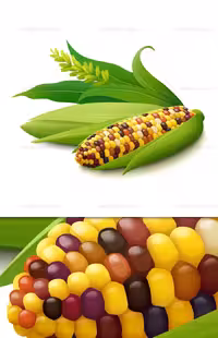 وکتور ذرت مکزیکی تازه با پوست | گرافیک با طعم تربچه