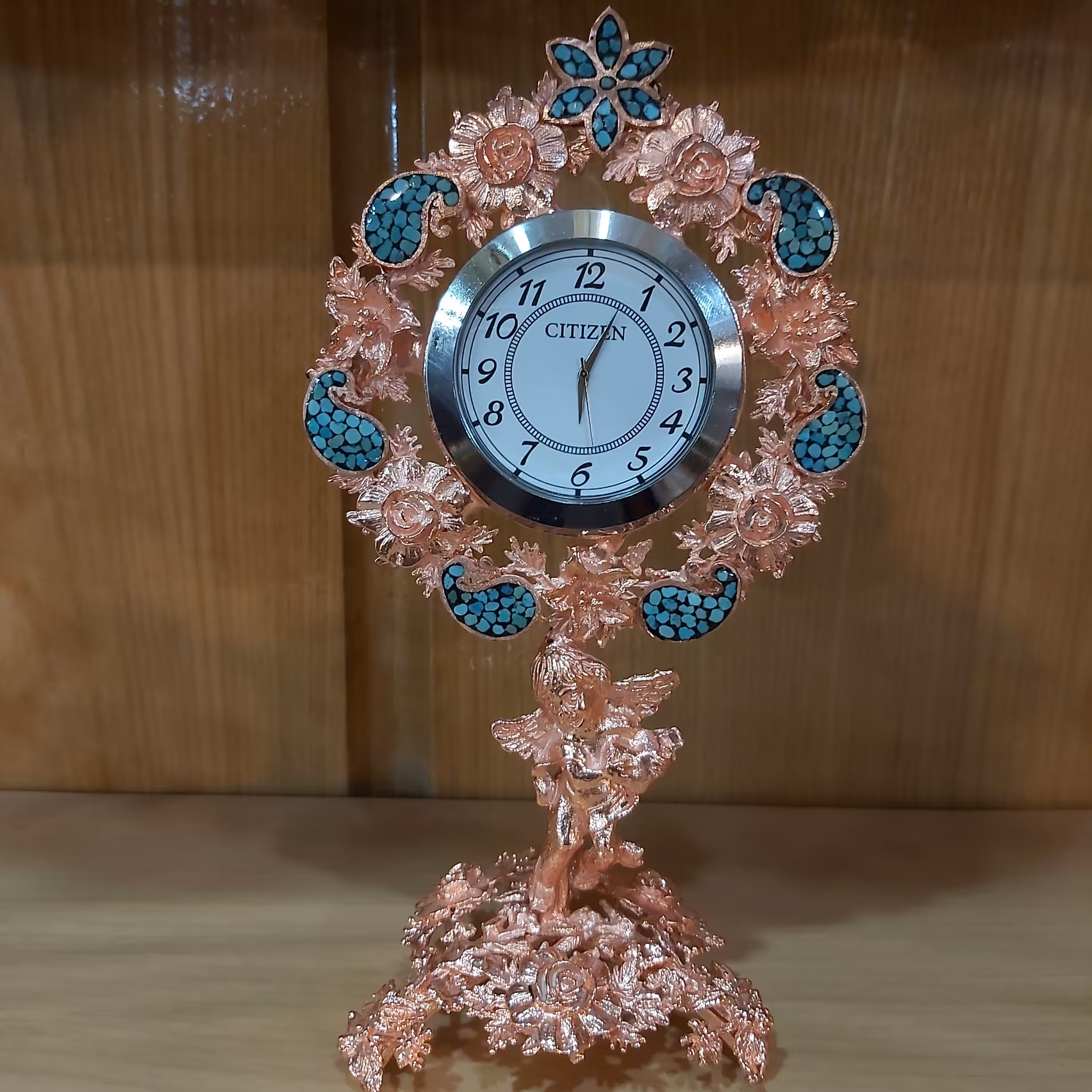 ساعت رومیزی فیروزه کوبی طرح فرشته