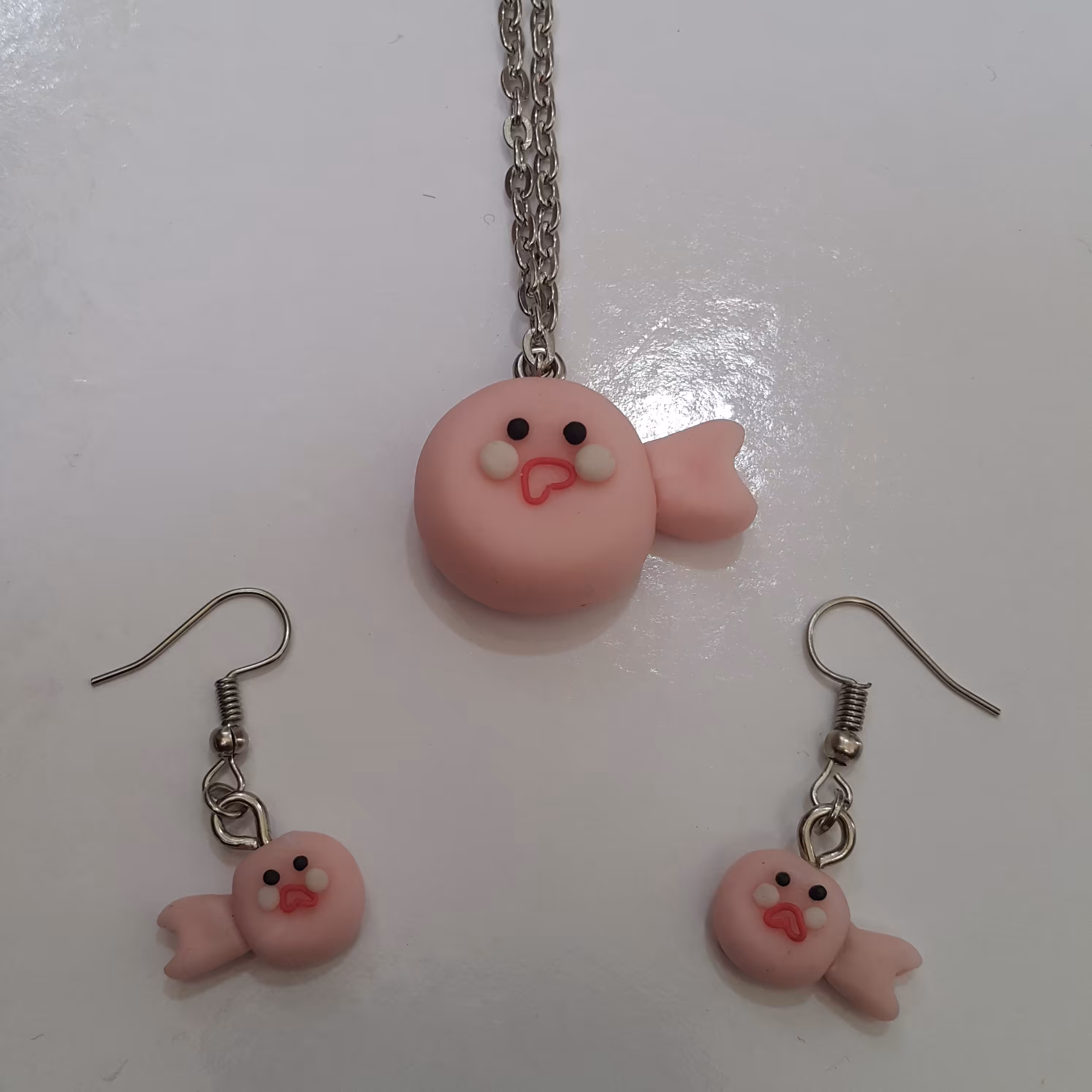 گوشواره و گردنبند فانتزی طرح ماهی