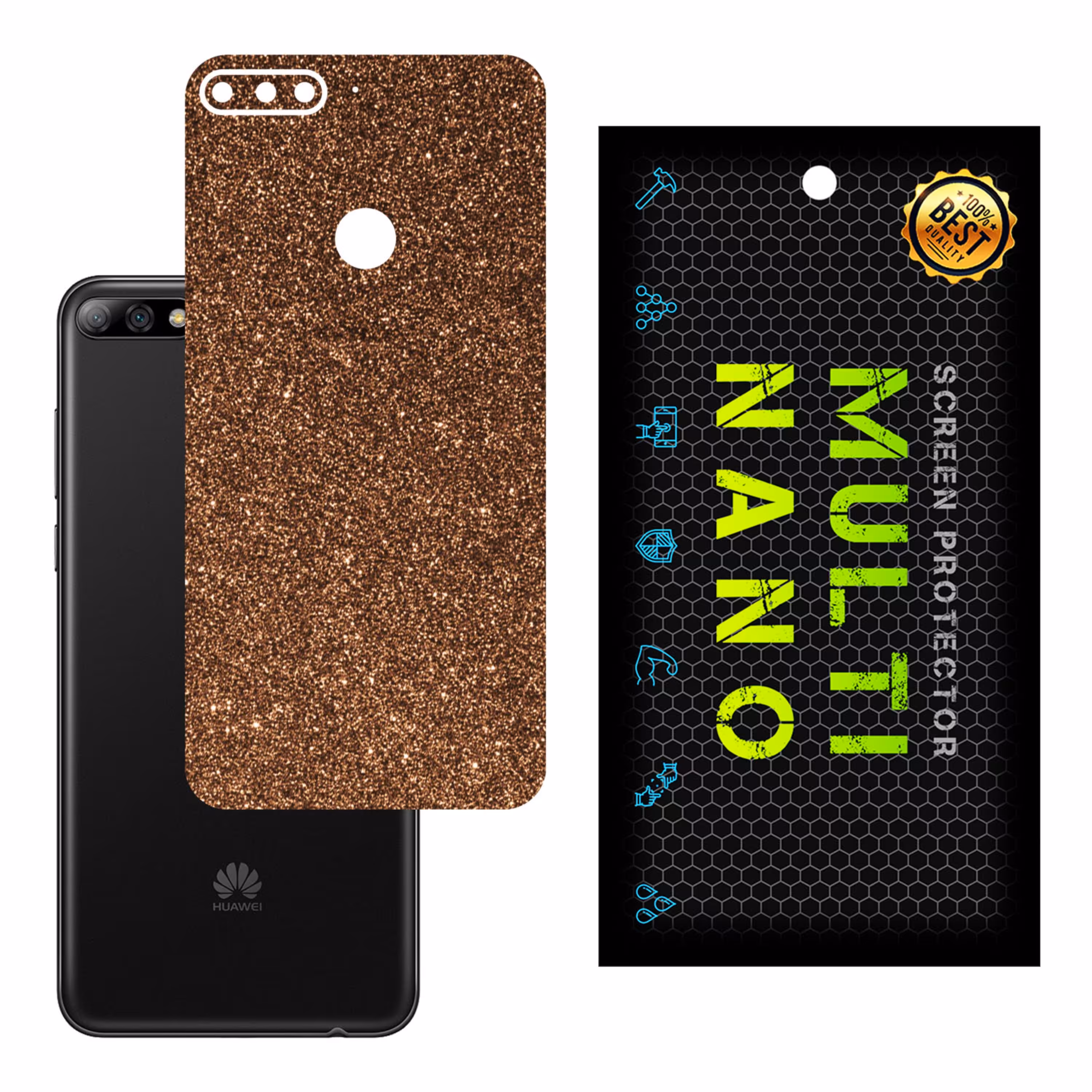 برچسب پوششی MultiNano مدل X-G1F-Bronze برای پشت موبایل هوآوی Y7 Prime 2018