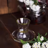 سرویس چای خوری 12 پارچه جی فور یو مدل هاران لب طلایی

