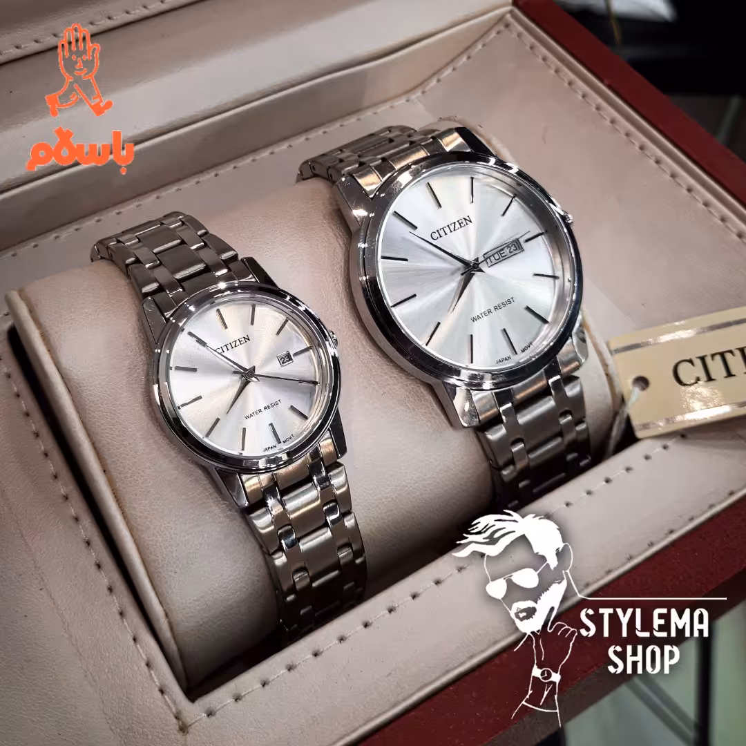 ساعت ست زنانه و مردانه سیتیزن نقره ای