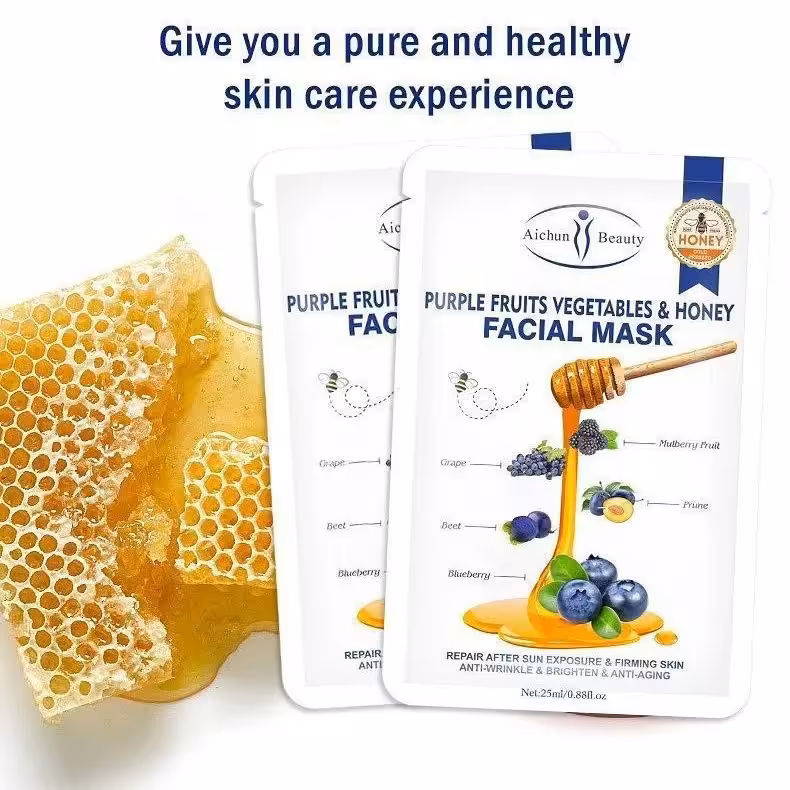 ست 3 عددی ماسک صورت ورقه ای ترکیبی میوه های قرمز، سبز، آبی و عسل آیچون بیوتی 