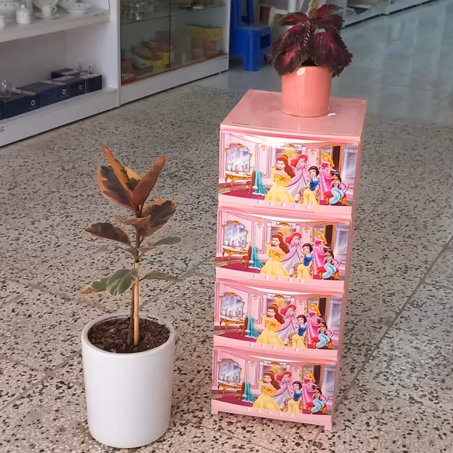 فایل و دراور تسا عروسکی 4 کشو با رنگبندی زیباد و شاد تهیه شده از موادنو باکیفیت 