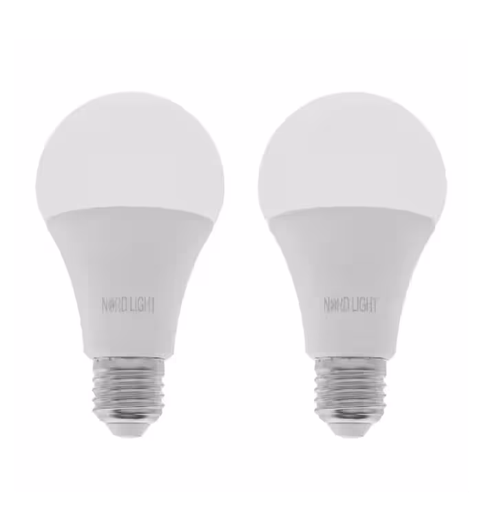 لامپ ال ای دی 15 وات نوردلایت مدل حبابی پایه E27 بسته 2 عددی