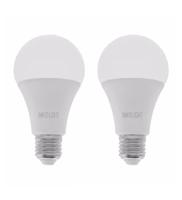 لامپ ال ای دی 15 وات نوردلایت مدل حبابی پایه E27 بسته 2 عددی