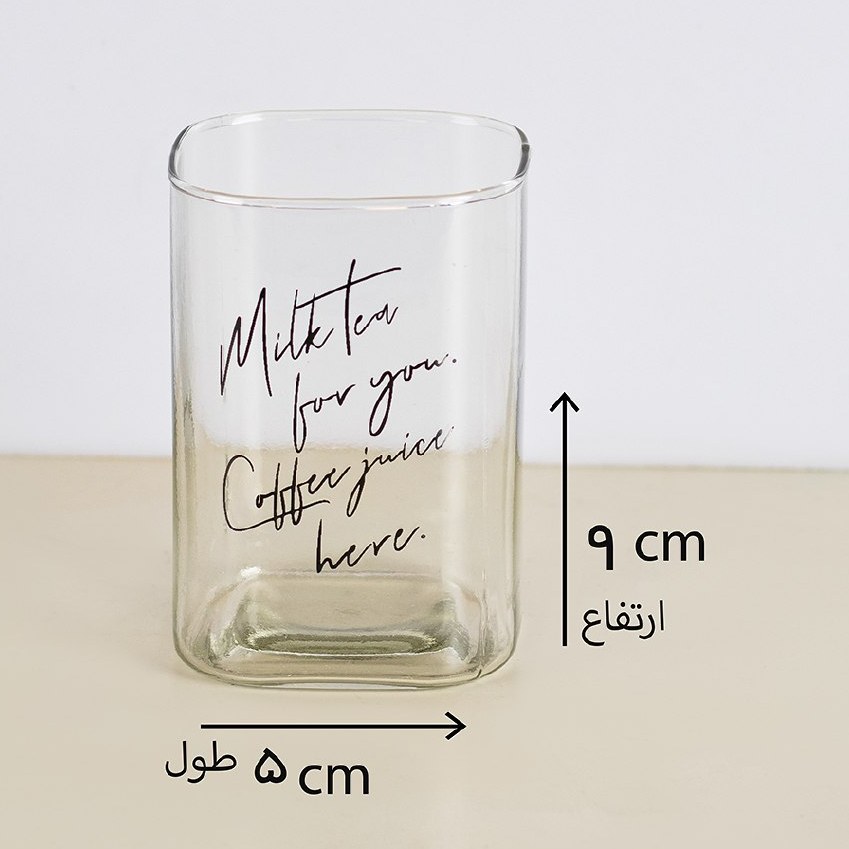 لیوان مربع شیشه ای