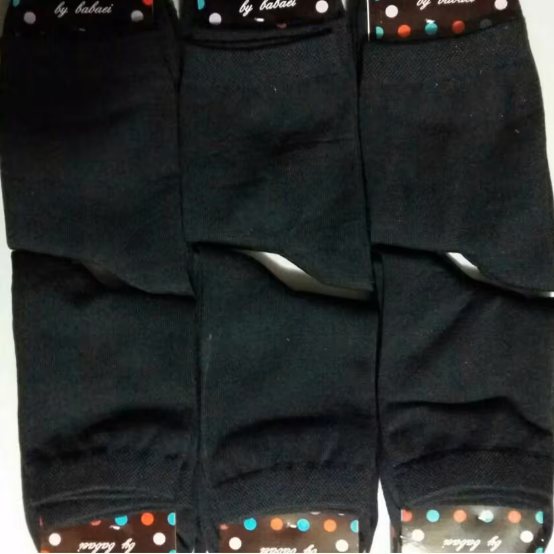 جوراب نخی مشکی دخترانه و زنانه 12 عددی