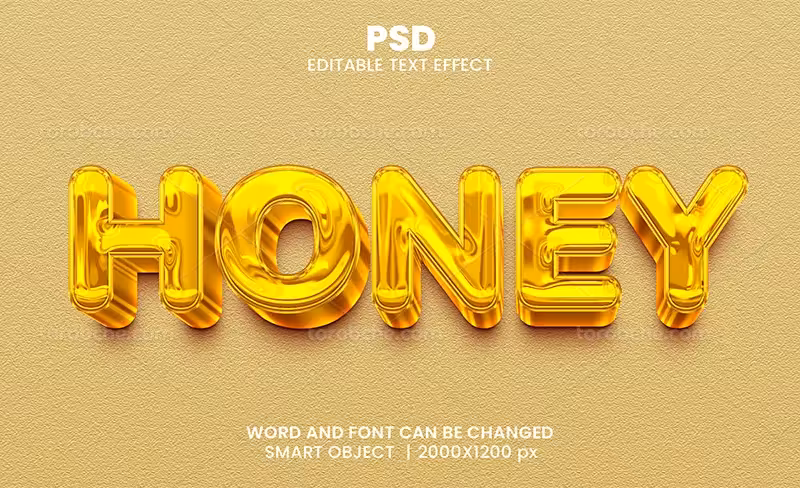 موکاپ افکت متن طلایی 3 بعدی | گرافیک با طعم تربچه