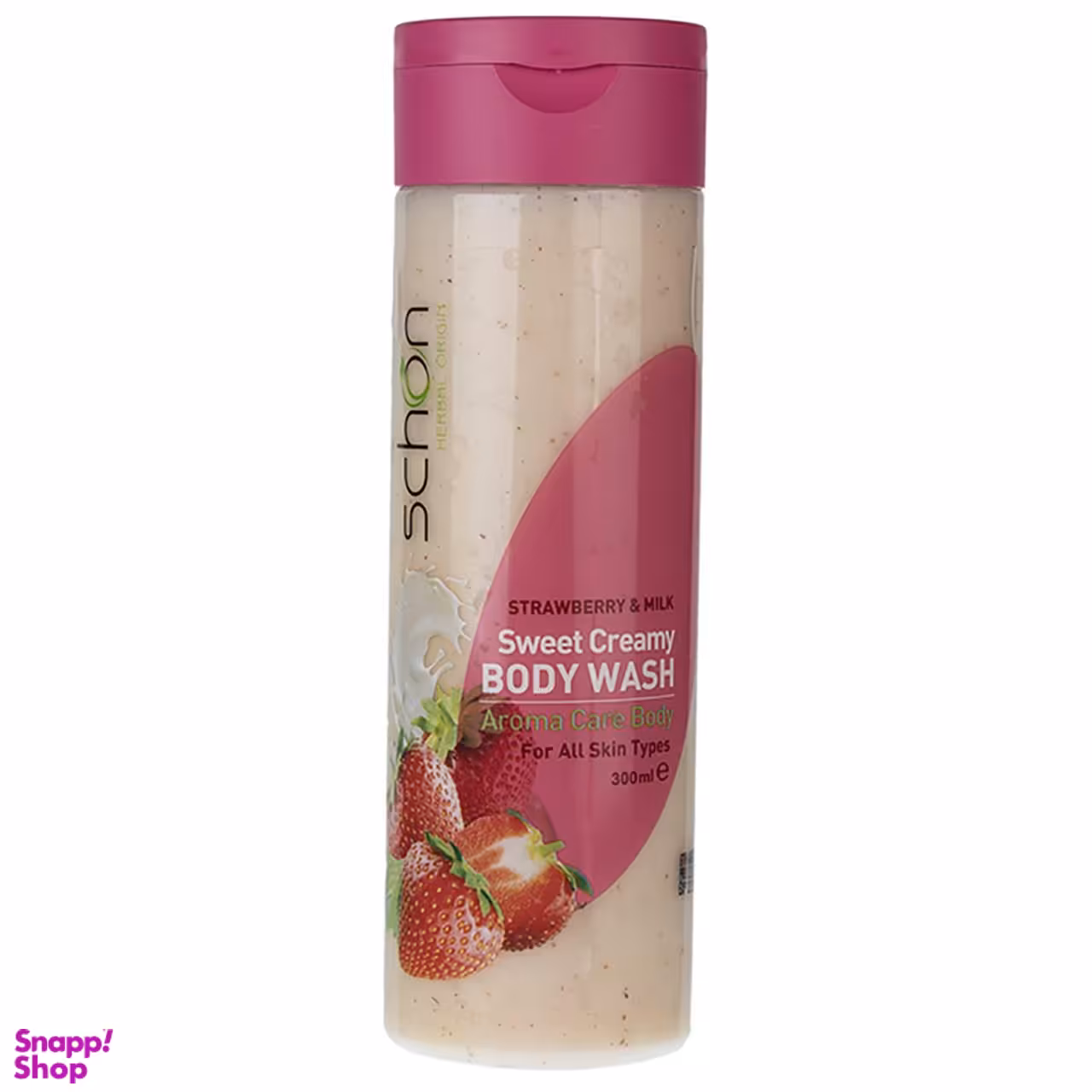شامپو بدن شون (Schon) مدل Strawberry And Milk حجم 300 میلی‌ لیتر