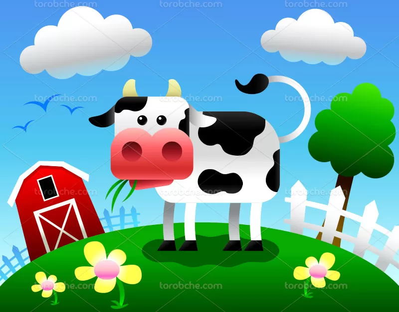 وکتور گاو | گرافیک با طعم تربچه