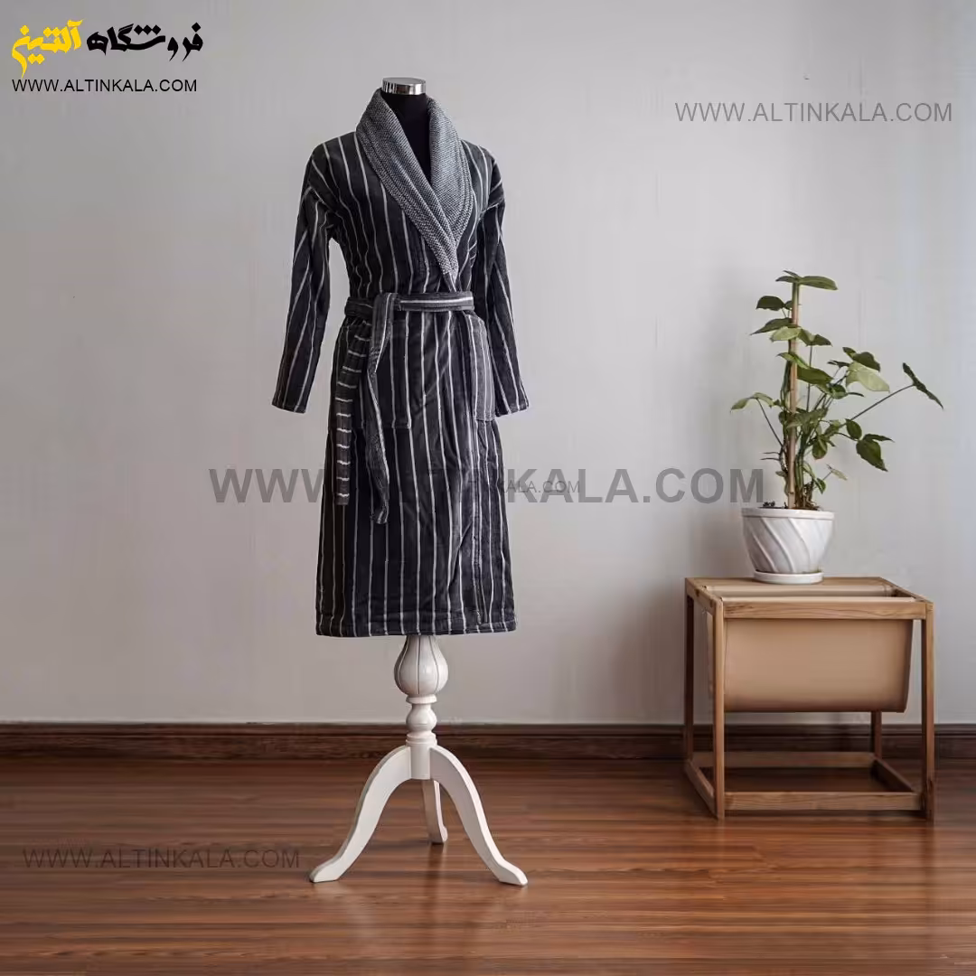 حوله پالتویی برق لامع طرح بهاره طوسی سایز 125