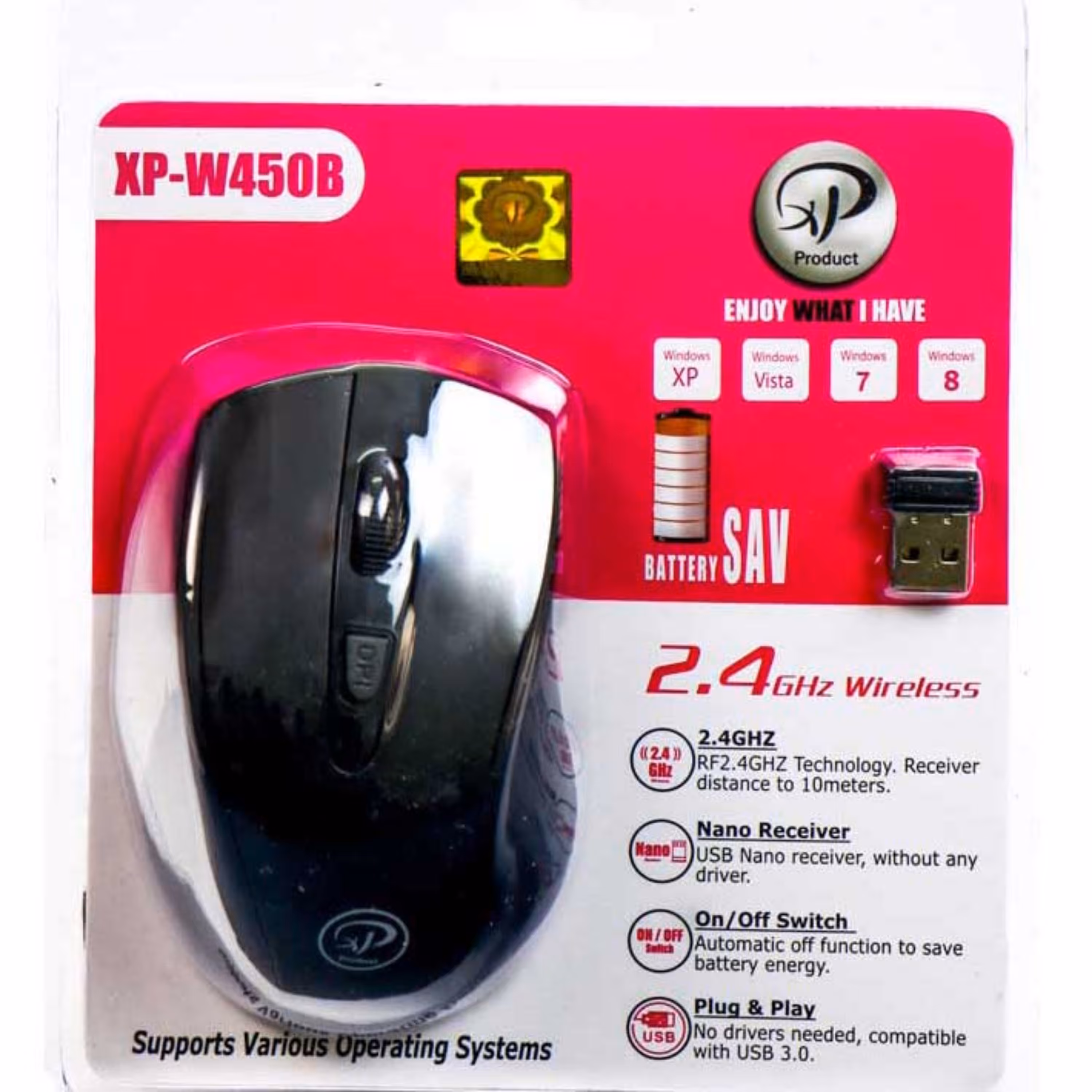 ماوس بی سیم XP مدل W450 با گارانتی 6 ماهه