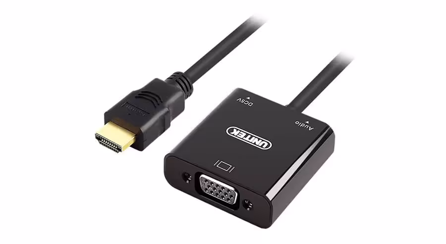 مبدل HDMI به VGA یونیتک مدل Y-6355 همراه با آداپتور Micro/Mini HDMI