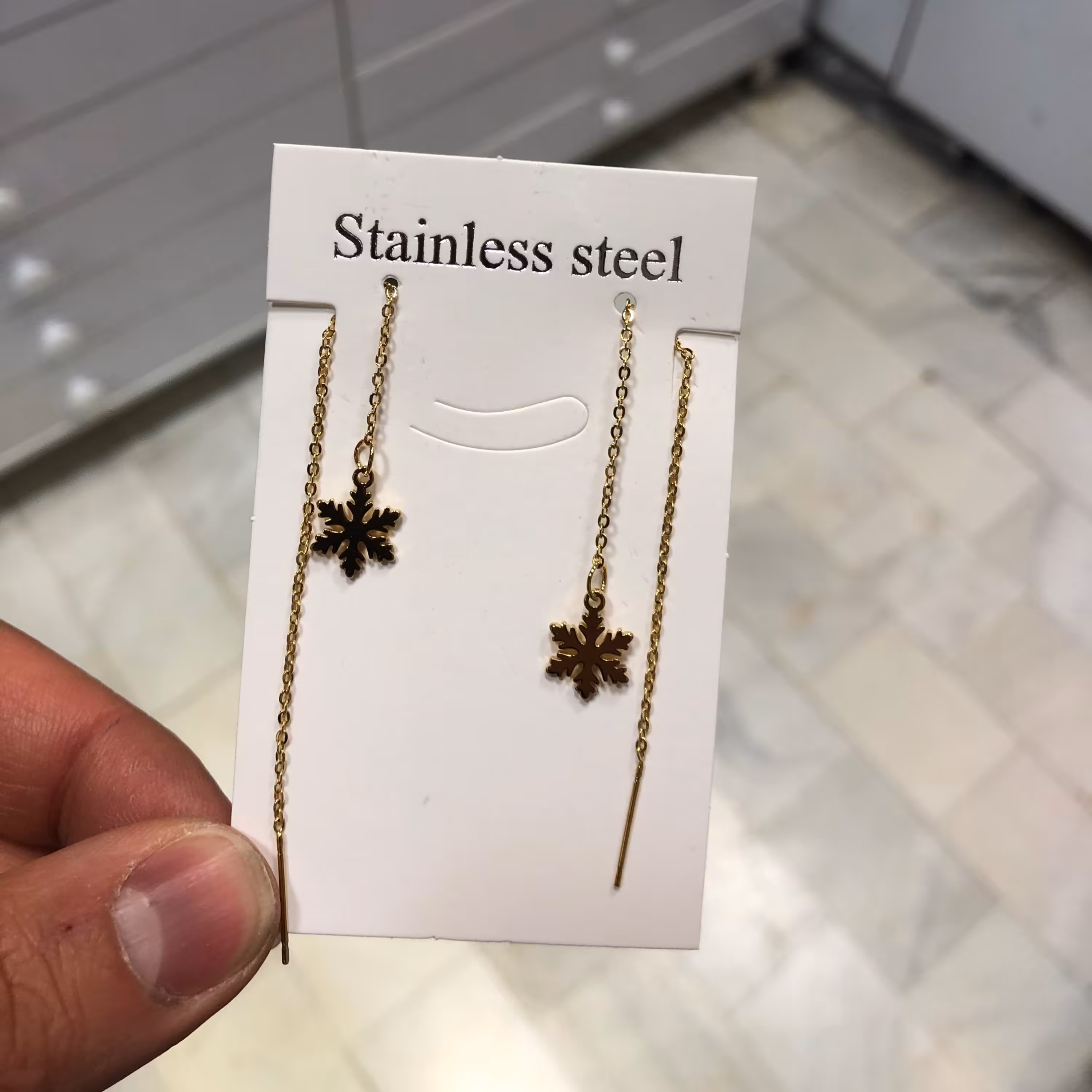 گوشواره بخیه ای استیل 6