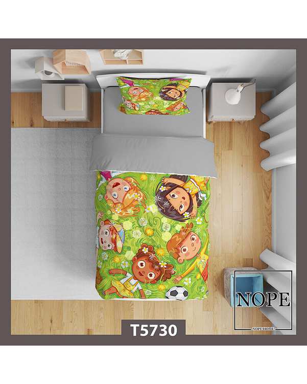 سرویس لحاف روتختی کودک یک نفره 5 تکه نوپه هوم Nopehome طرح کارتونی کد T5730