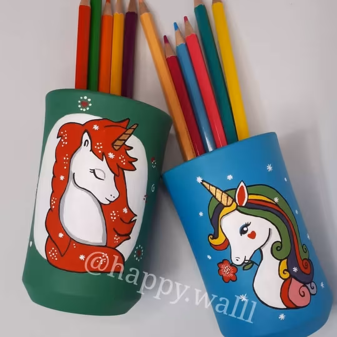 جامدادی یونیکورن رومیزی فانتزی طرح اسب تک شاخ (سایز 6در10)