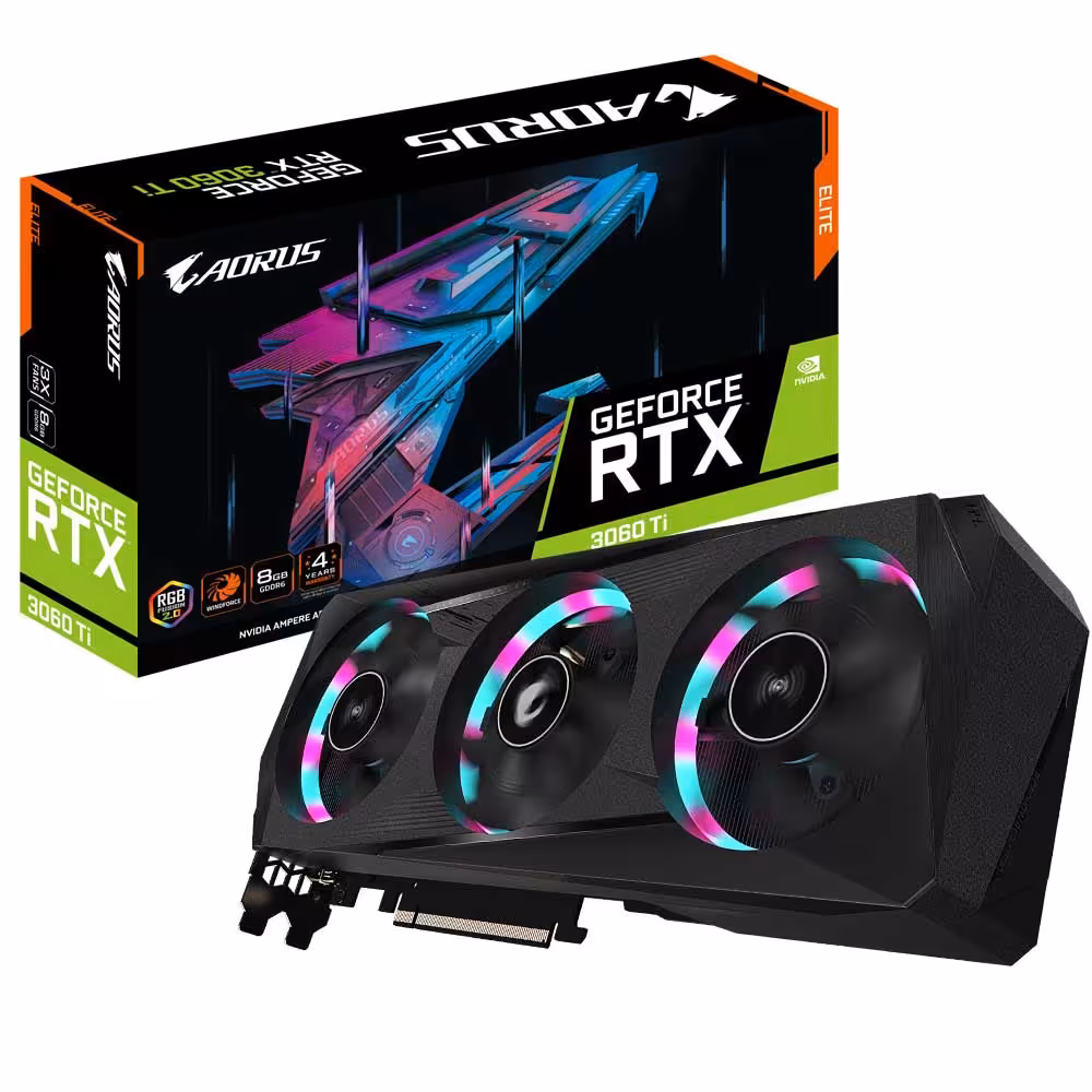 خرید کارت گرافیک گیگابایت Graphics GIGABYTE AORUS RTX 3060 Ti ELITE 8G با بهترین قیمت