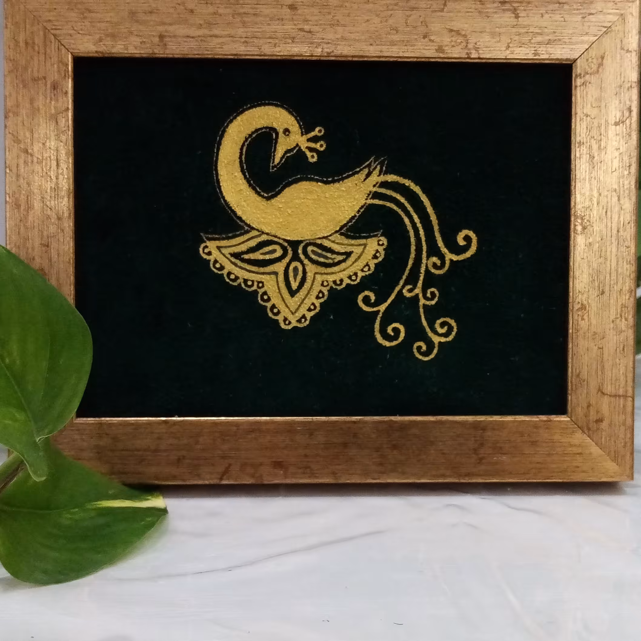 تابلو نقاشی طلا طرح طاووس