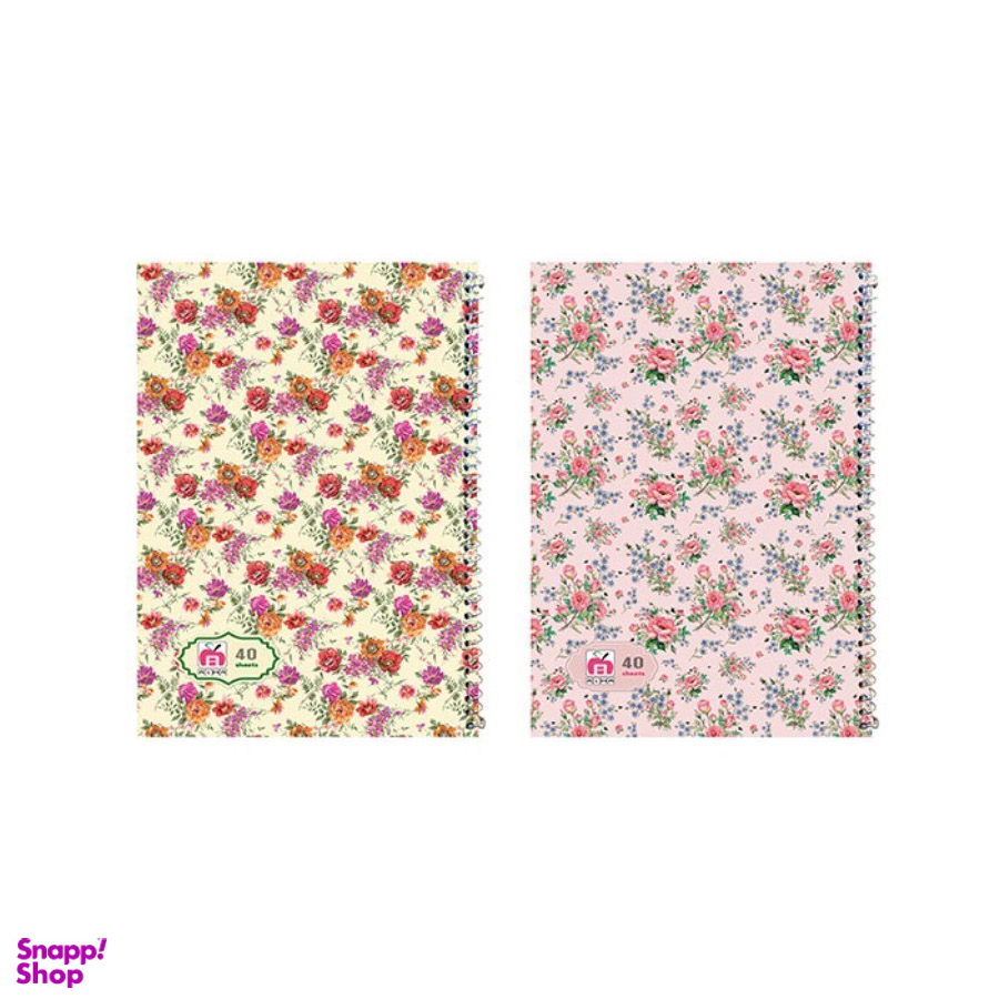 دفتر 80 برگ سیمی طلقی طرح گل کد 7894