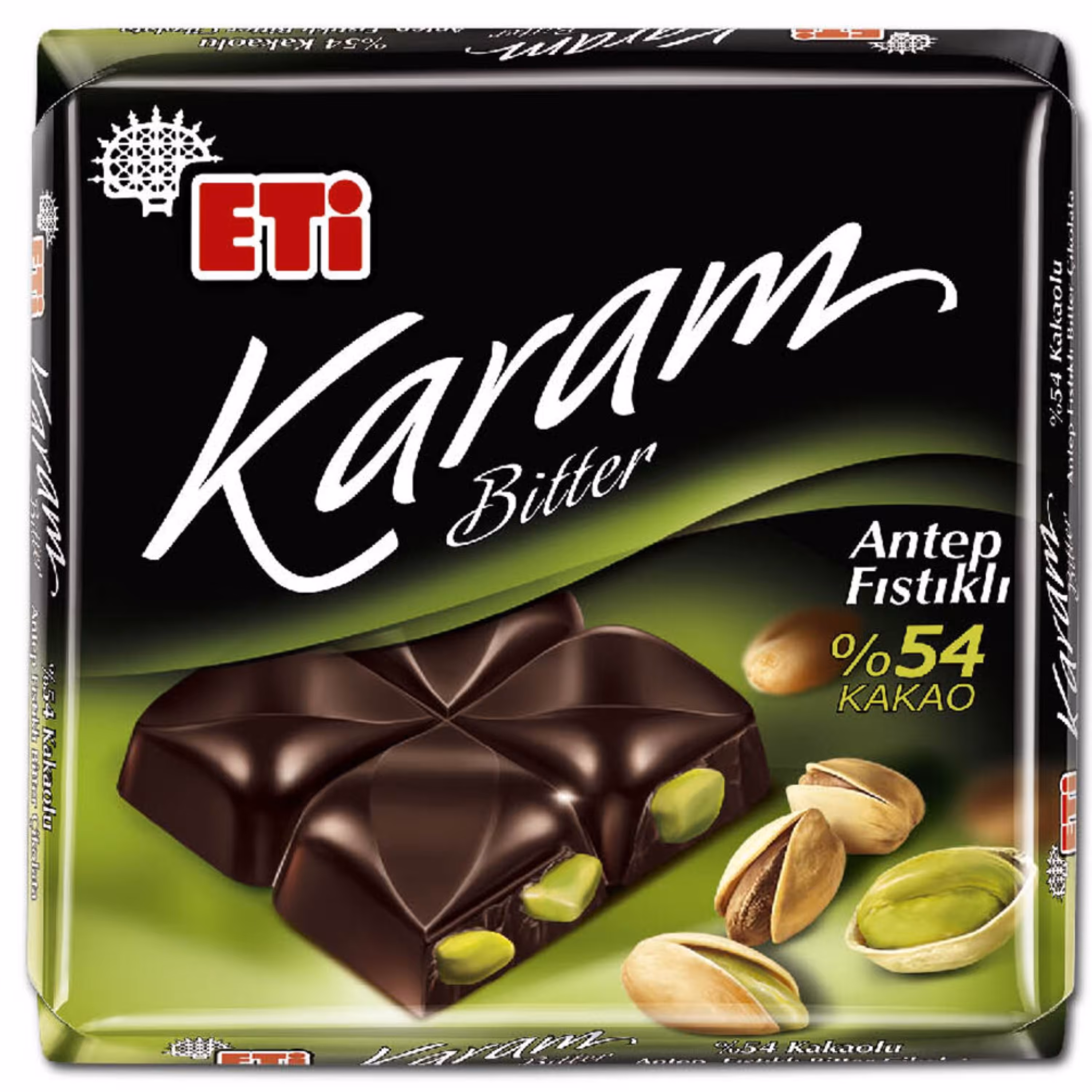 6 عدد شکلات تلخ تبلتی اتی با پسته درشت(عمده)