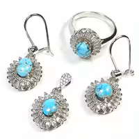 نیم ست فیروزه نیشابوری نقره آبکاری رادیوم 4