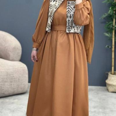 ست کت سارفون مجلسی زنانه بلند کمربند دار ارسال رایگان