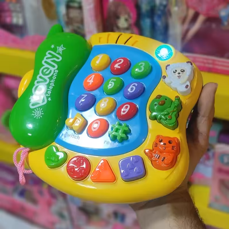 اسباب بازی تلفن موزیکال تلفن اسباب بازی آموزشی تلفن بچگانه آهنگی تلفن کودک چراغ دار