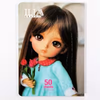 دفتر نقاشی ایلیا طرح دختر بچه 50 برگ  ته چسب