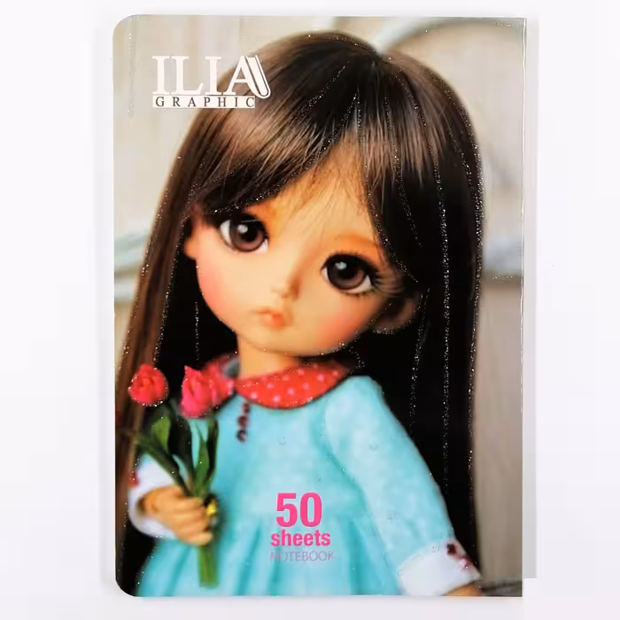 دفتر نقاشی ایلیا طرح دختر بچه 50 برگ  ته چسب