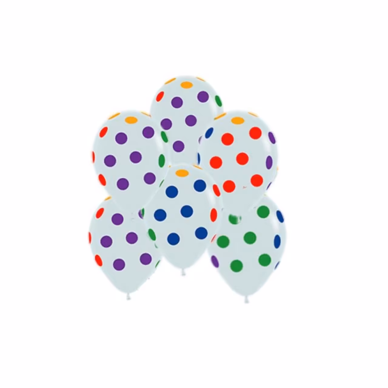 بادکنک لاتکس سفید با خال رنگی بسته 15 عددی