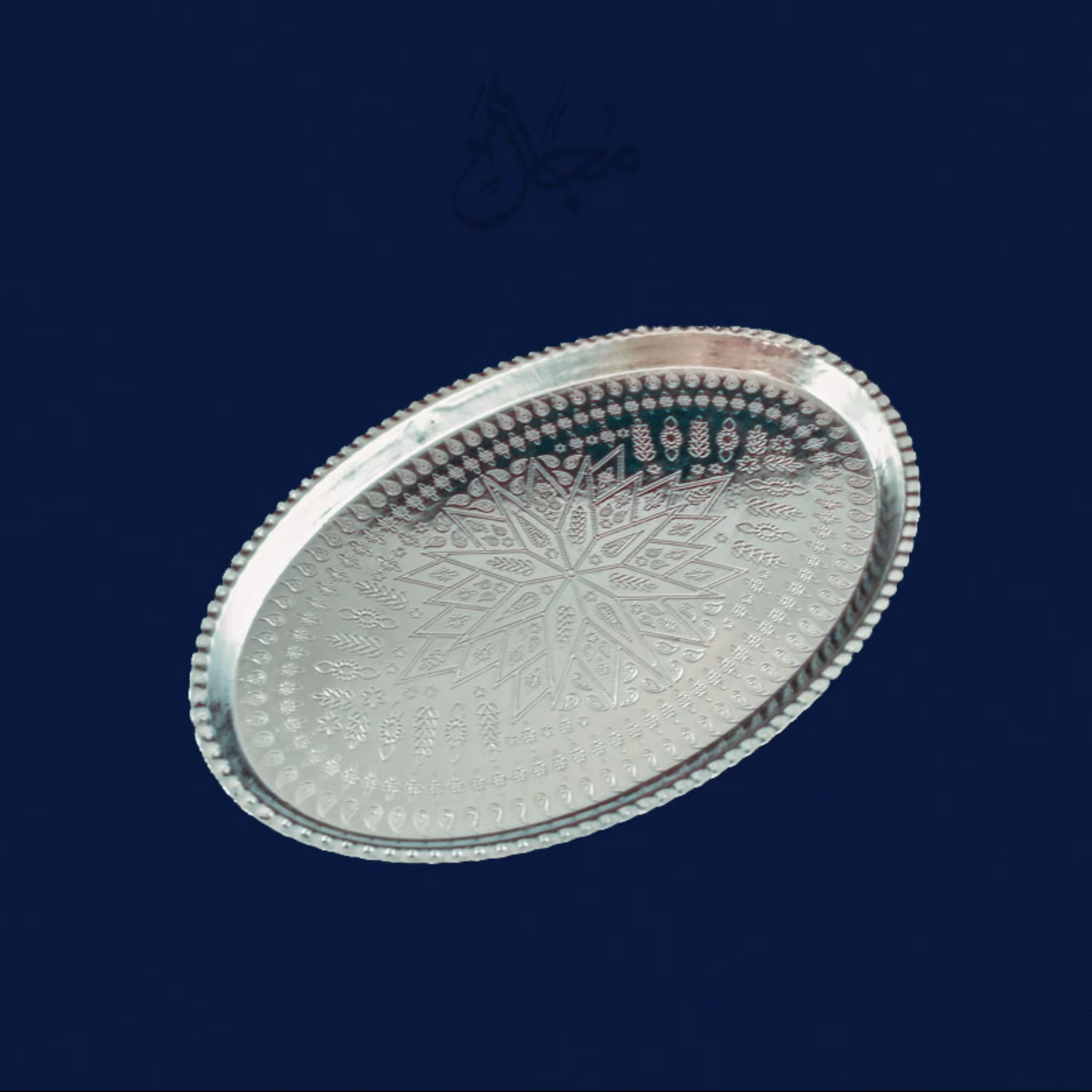 سینی مسی بیضی طرح ترنج- سایز 7