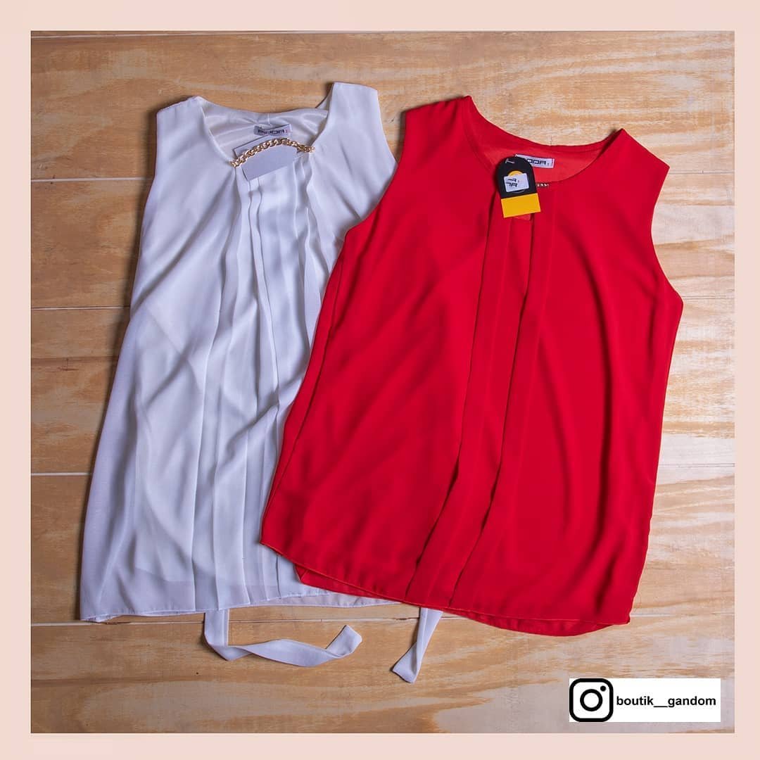 شومیز حلقه ای حریر زنجیر دار سایز لارج و ایکس لارج قرمز و زرد موجود مونده