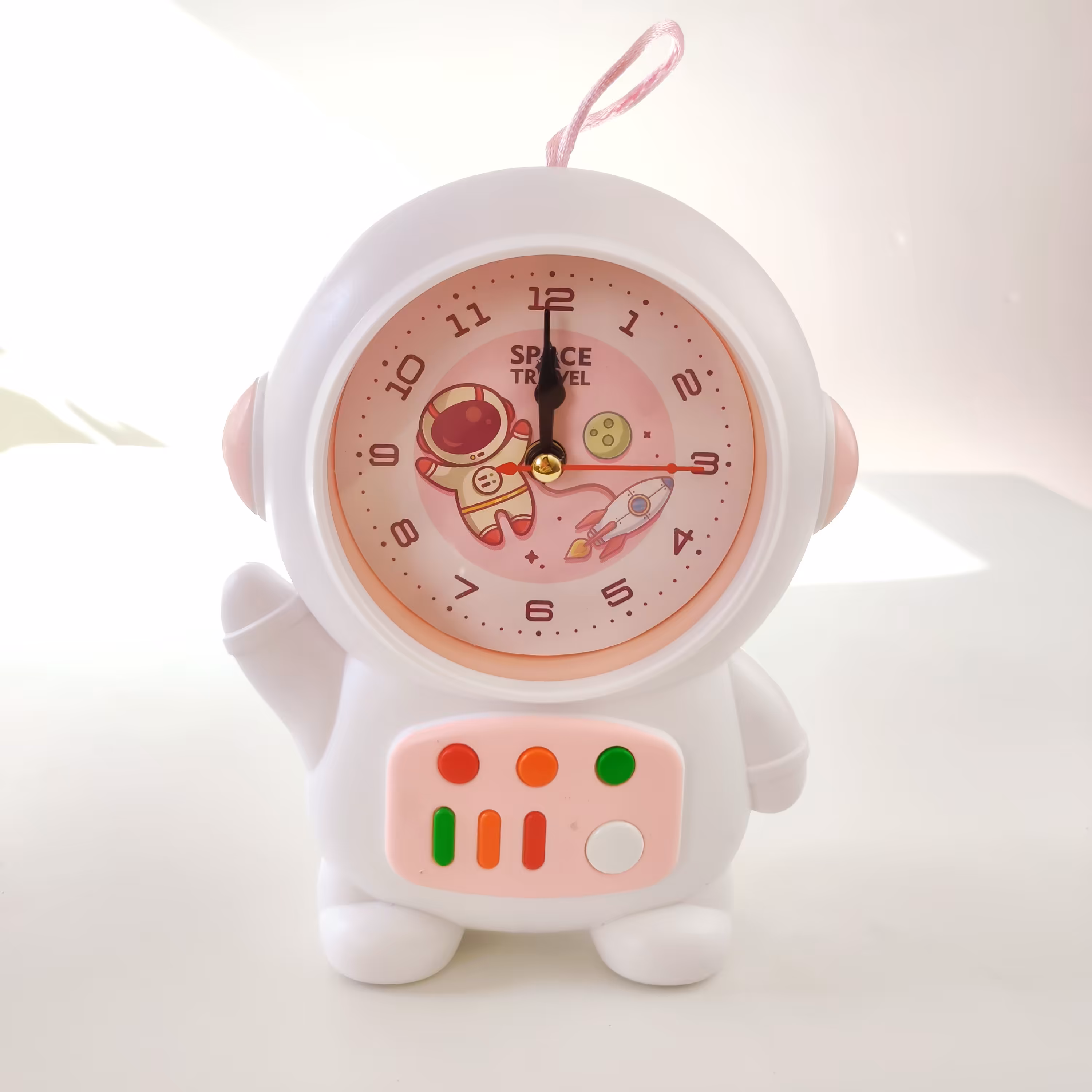 ساعت زنگ دار   ربات  صورتی 