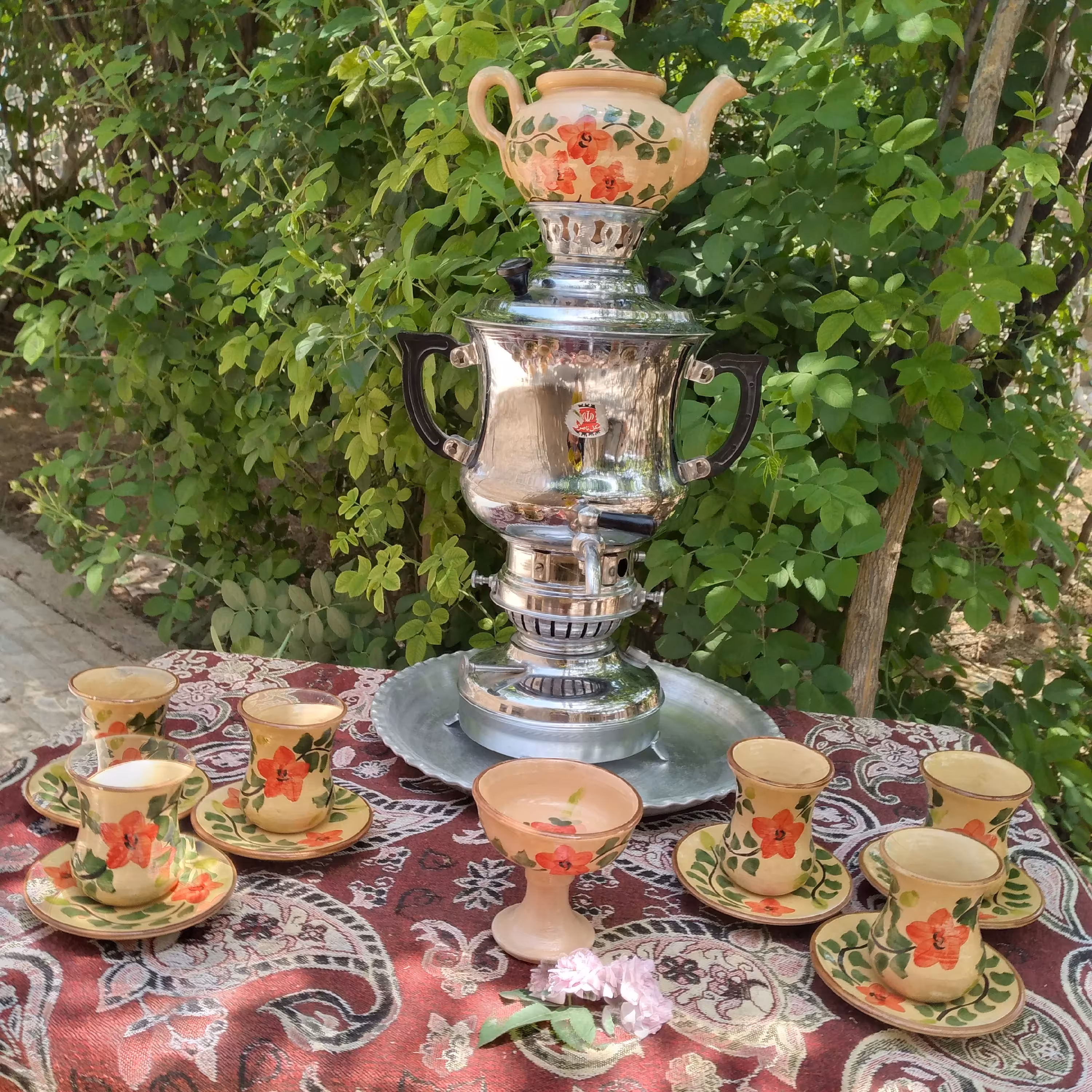 سرویس چای خوری 6 نفره لعابی