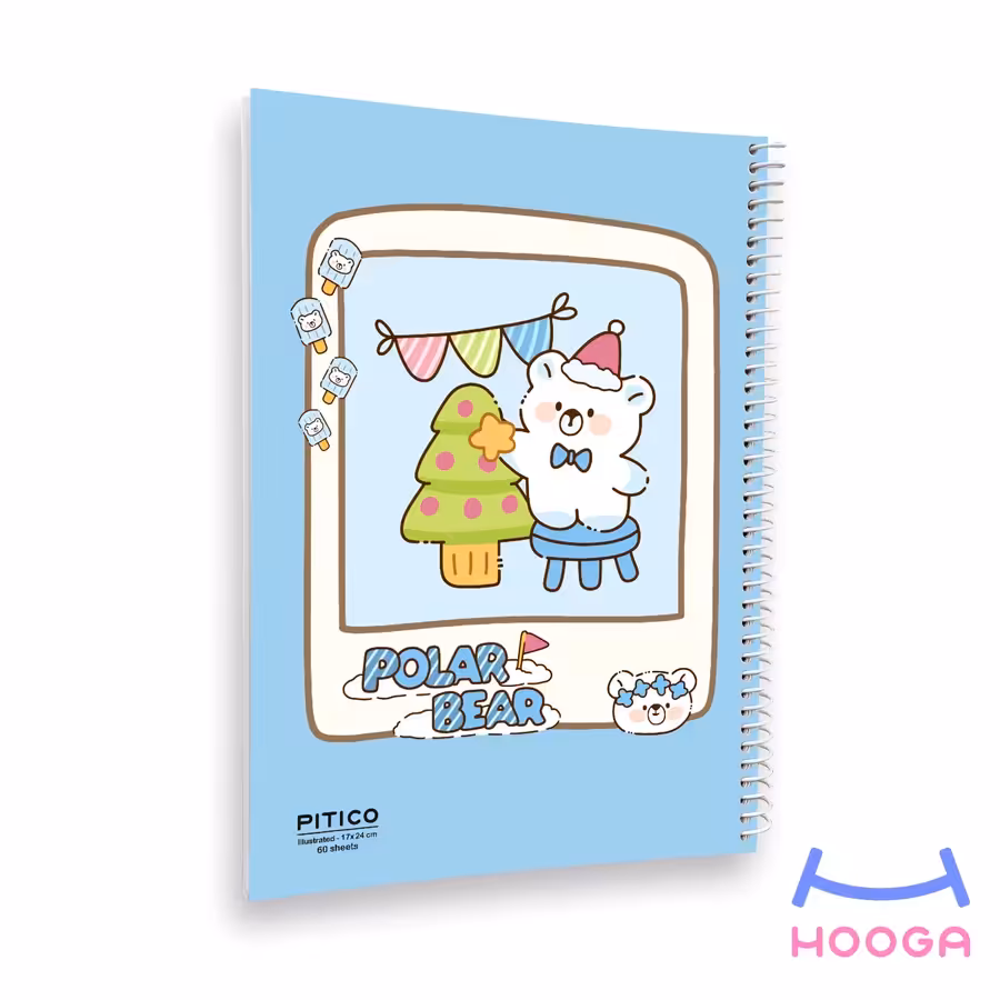 دفتر مشق 60 برگ حاشیه دار طرح خرس قطبی