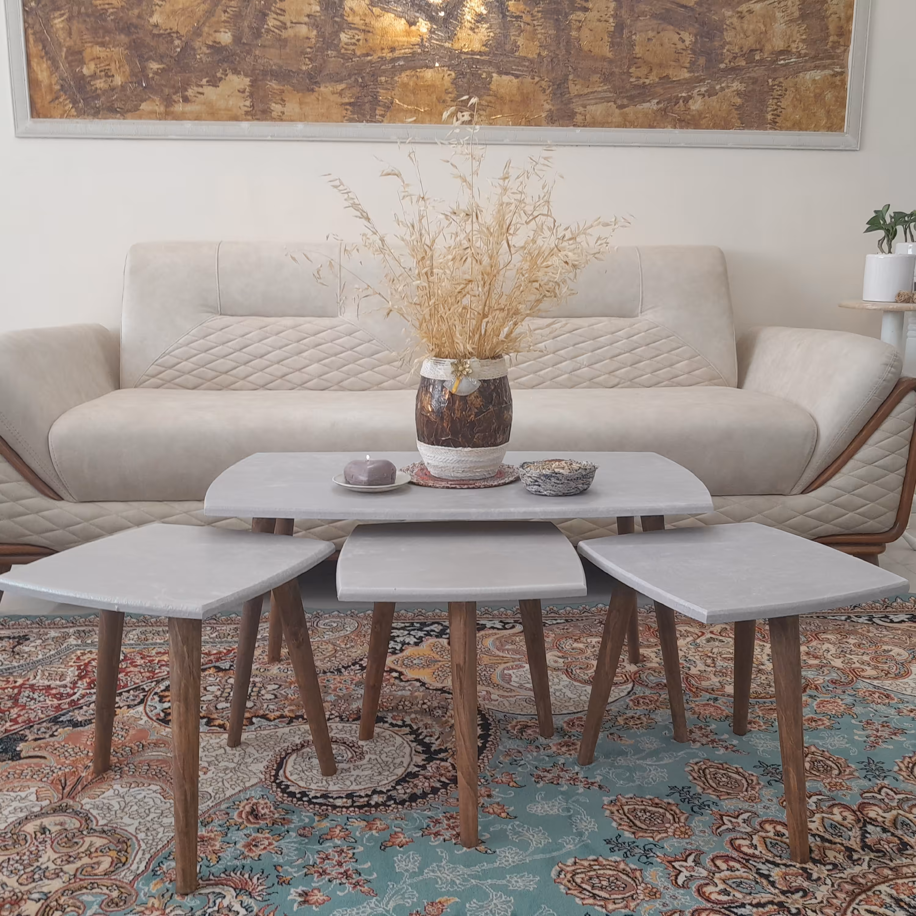 میز جلو مبلی مستطیل ابروباد 4تکه هزینه ارسال با مشتری کمترین قیمت  میزجلومبلی میز عسلی میزعسلی میز مبلی (پس کرایه)