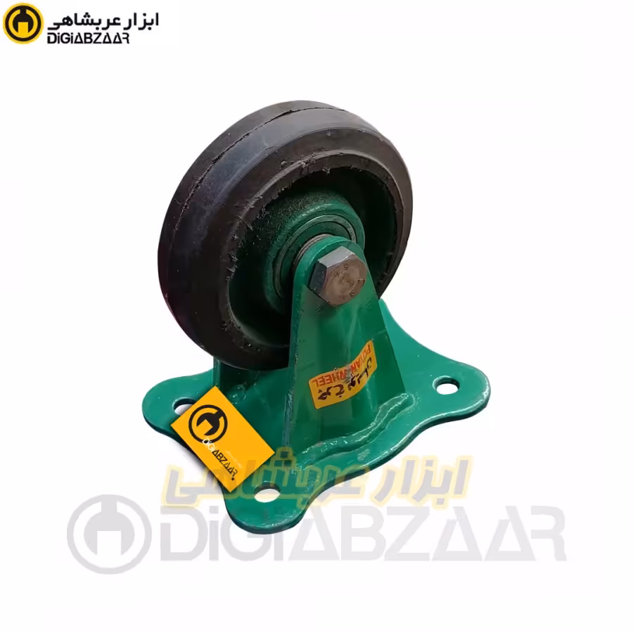 چرخ 13 ثابت فولادی لاستیکی سبز پویان