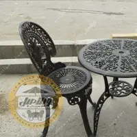 میز و صندلی طاووسی یا چکاوک آلومینیومی 2نفره با میز قطر 60 سانت به همراه تشک _ به روش پس کرایه _ارسال به سراسر کشور 